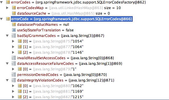 sql error codes default 