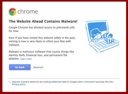 chrome warning